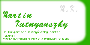 martin kutnyanszky business card