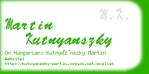 martin kutnyanszky business card